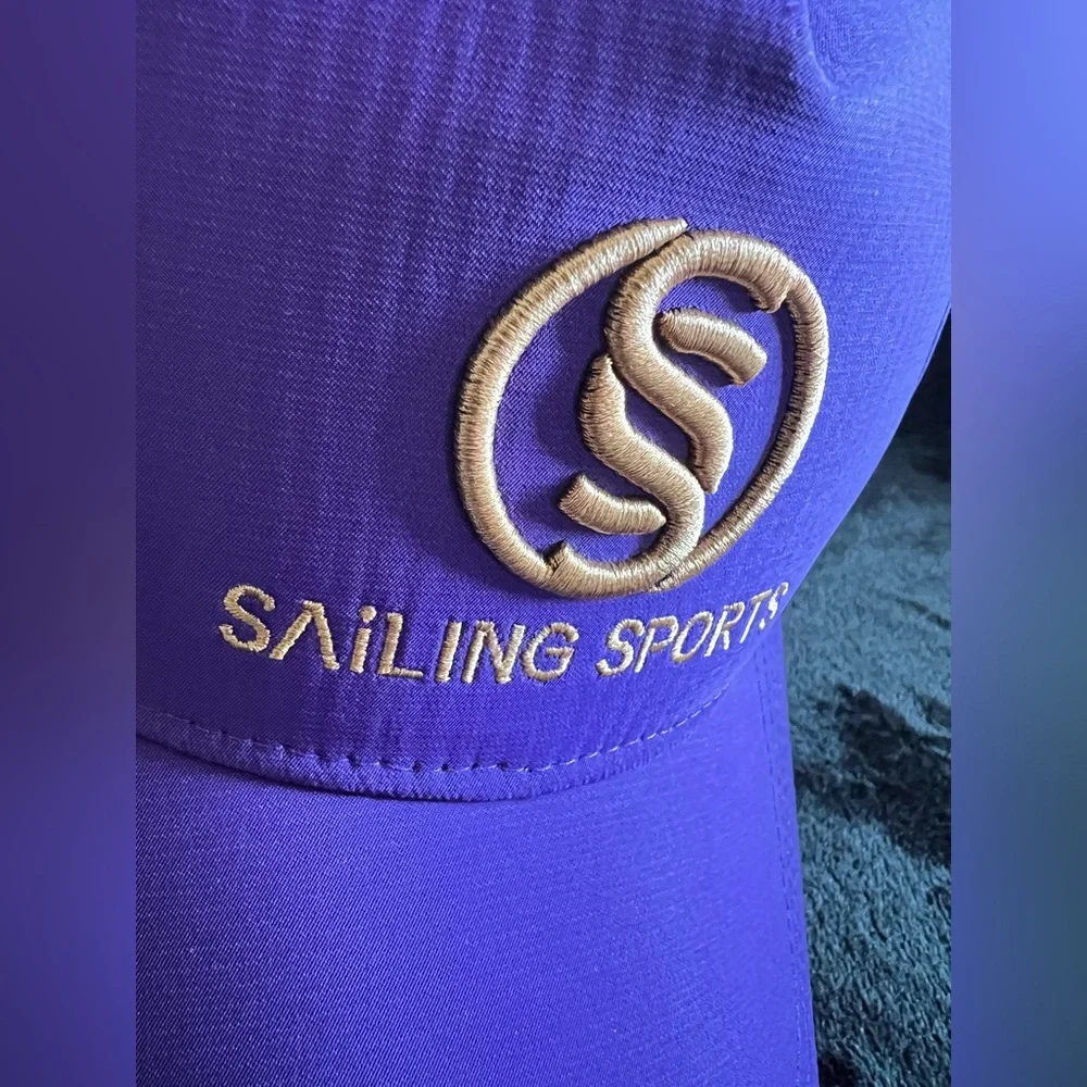 Sailing Sports Purple cap hat Strap Back Golden embroidery Unisex nWOT